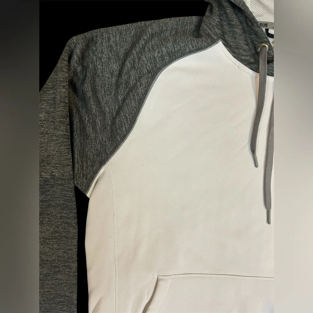 Adidas Climawarm Gray and White Raglan Hoodie Sweatshirt